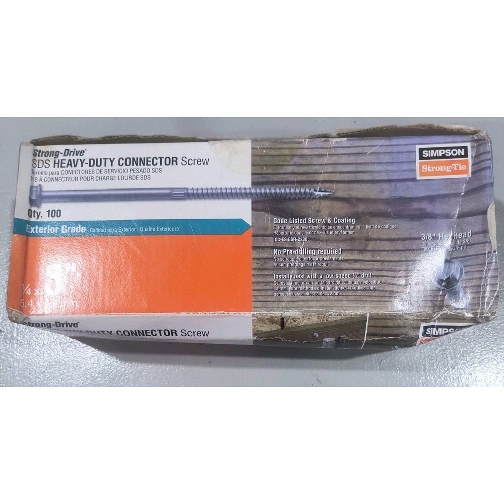 Simpson SDS25600MB Strong-Drive SDS Heavy-Duty Connector Screw 100 Pack